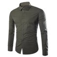 thumbnail image 1 of AherBiu Men Shirts Button down Long Sleeve Causal Regular Fitted Causal Loose Fall Winter Classic Solid Color Tee Tshirts, 1 of 2