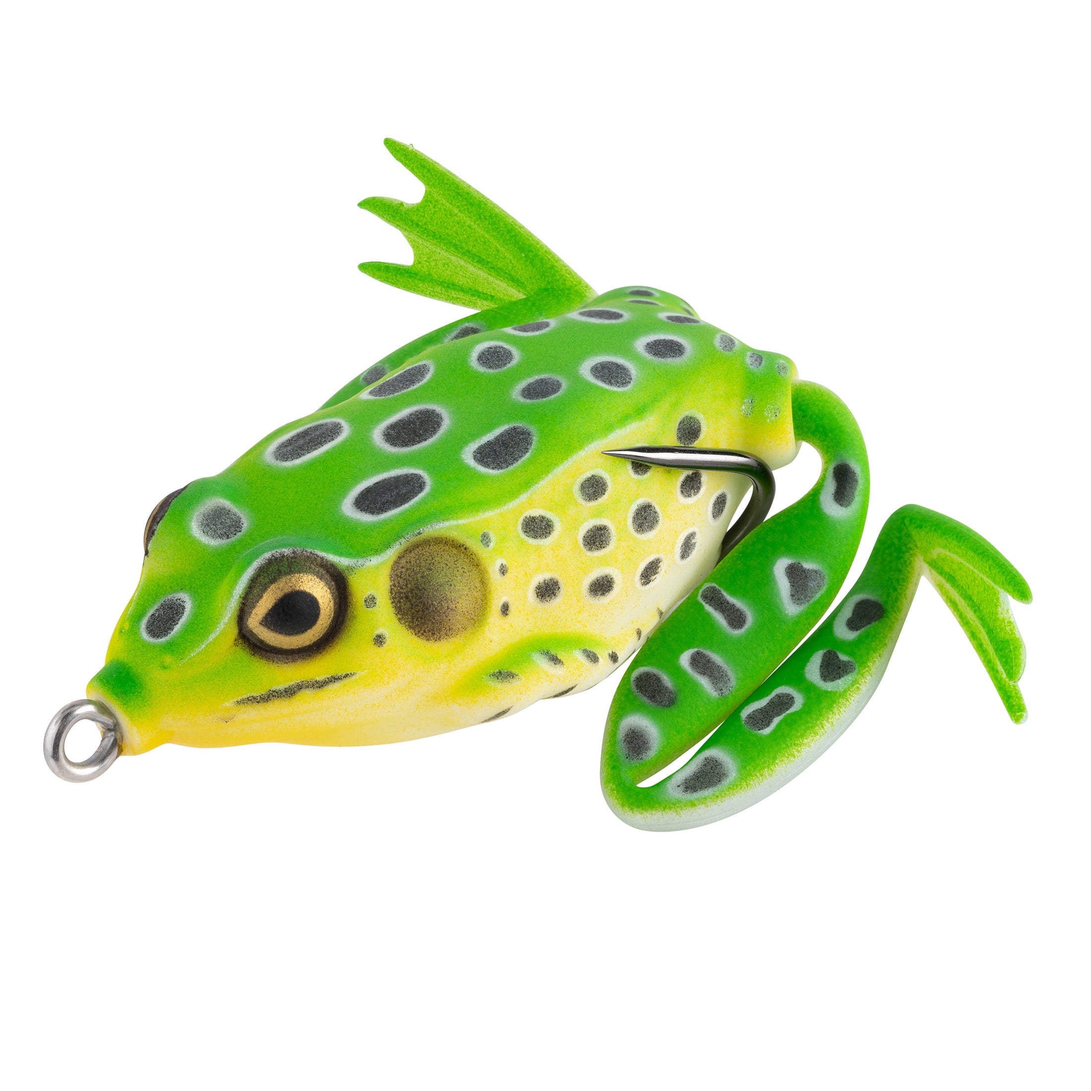 Lunkerhunt LF03 Lunker Frog Hollow Body Frog, 2 1/4" at Rest/4 1/2" Extend, 1/2 oz, Leopard, Floating - Fishing Lure