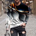 thumbnail image 1 of TIMIFIS Chandails Noirs pour Hommes, Chandail à Enfiler Imprimé, T-Shirt Décontracté à Manches Longues pour Hommes, Col Rond, T-Shirt Graphique, Hauts pour Hommes, Coupe Ample, Chandail de Course à Enfiler, Taille - Noir - Automne, 1 of 1
