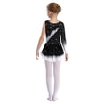 thumbnail image 2 of Freebily Robe de Danse de Patinage Artistique à Manches Longues pour Filles avec Strass, Combinaison de Gymnastique, Noir 16, 2 of 6