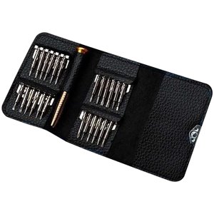 Jeu de visseuse de précision sac en cuir tournevis manuel 25 Dans 1 Set combiné multifonctions Petit tournevis