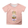 thumbnail image 1 of T-shirts à Manches Courtes pour Garçons, Tenue de Pâques, Mignon Lapin Imprimé, Hauts d'Été à Col Rond, T-Shirts Basiques, Hauts Mignons pour Filles 6-8 Ans, 1 of 4