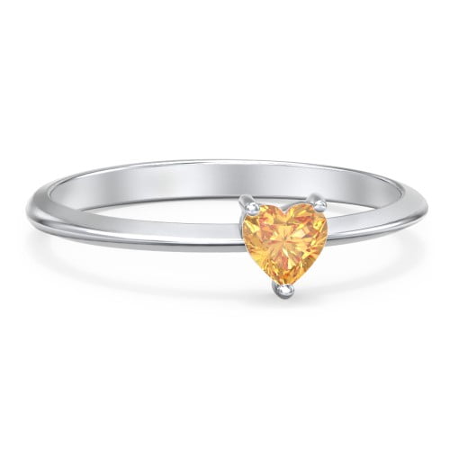 Heart Birthstone Ring - Citrine (November)