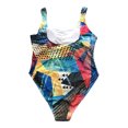 thumbnail image 2 of Maillot de Bain Imprimé Taille Ajourée Femmes Maillot de Bain Imprimé Femmes Grande Taille Polyester Tenue de Plage, Coloré, TG, 2 of 6