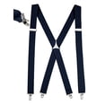 thumbnail image 1 of Mens Elastic X Back No Slip "Pin Clip" Straight Clip Suspenders - Navy (Regular, 46" Long), 1 of 1