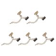 thumbnail image 1 of Unique Bargains 10Set Ribbon Crimp Clamp Ends Lobster Claw Clasps & Chain 13mm Bronze Tone for DIY, 1 of 7
