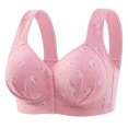 thumbnail image 1 of Timegard Bras for Women No Underwire Front Closure Button Comfort Bras Ruched Cute Everyday Bralette, 1 of 2