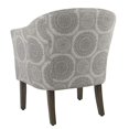 thumbnail image 5 of HomePop by Kinfine Chaise Rembourrée en Tissu - Chaise d'Appoint en Forme de Tonneau, Médaillon Gris, 5 of 5