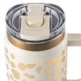 thumbnail image 3 of Thyme & Table 32oz Tumbler with Handle, Dual Straw Lid, Stainless Steel Double Wall Insulated, Cream & Gold Dot, 3 of 9