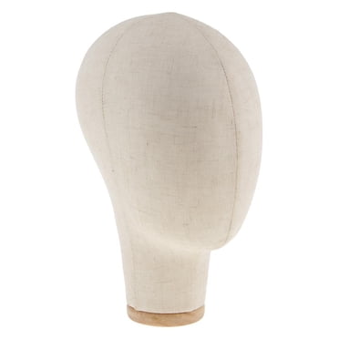 21'' Canvas Cover Head Mannequin Head Making Hat Display Styling Model Beige