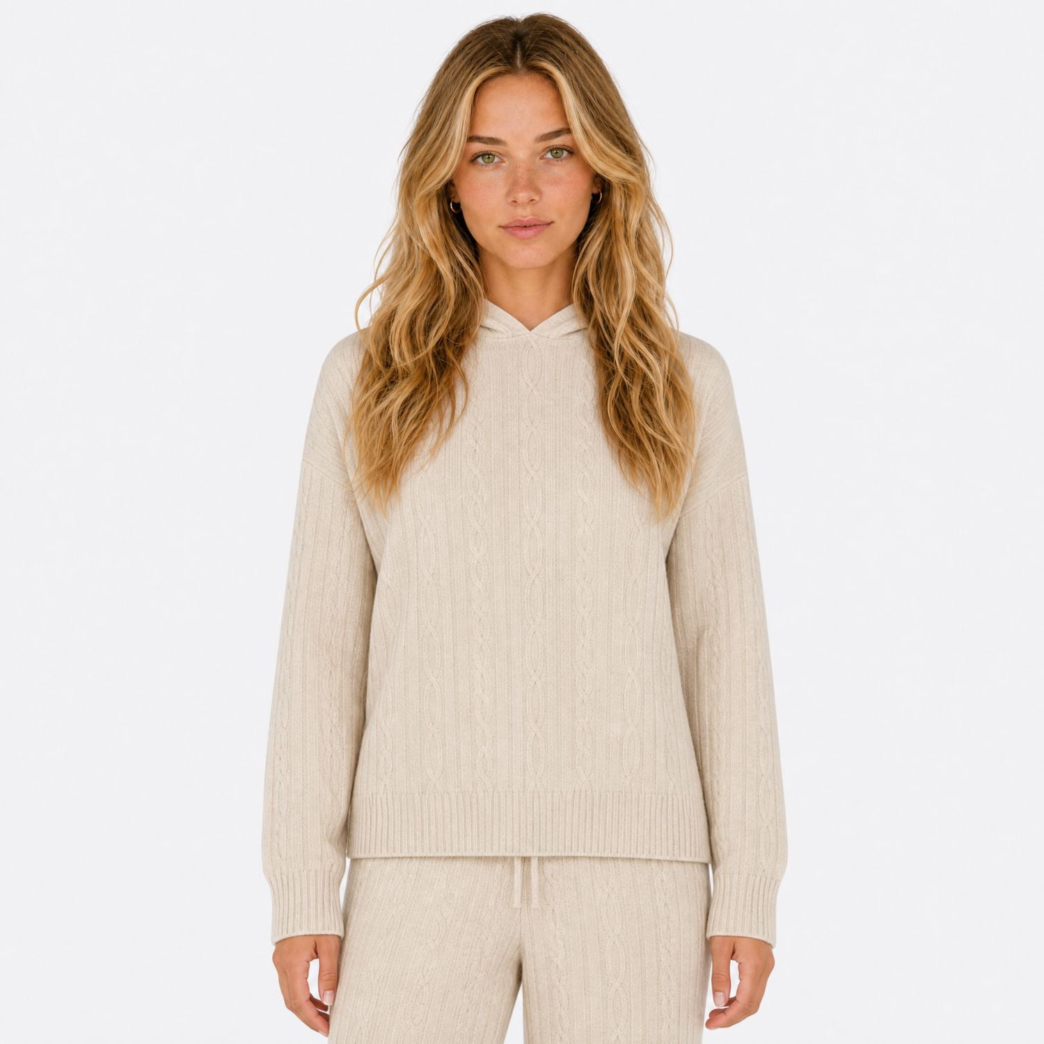 Devoted, Cable Hooded Sweater
