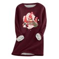 thumbnail image 2 of Tenues d'Hiver Mignonnes pour Femmes Mode Noël Impression Manches Régulières Hiver Vacances Décontracté Manches Courtes Col Rond Chemise Hauts Tenues de Travail d'Hiver pour Femmes en Solde, 2 of 6