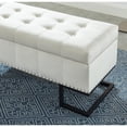 thumbnail image 3 of Imperial Capitonné Double Ottoman Avec La Base Noire (Beige), 3 of 3