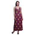thumbnail image 1 of Bimba Robe Longue Maxi d'Été à Imprimé Floral pour Femme, Col en V, Tenue de Villégiature de Vacances - Grand, 1 of 6