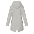 thumbnail image 5 of Women Solid Rain Jacket Outdoor Plus Size Waterproof Hooded Windproof Loose Coat, 5 of 5