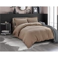 thumbnail image 1 of Mocassi 3-Piece Duvet Cover Set, 1800 Thread Count, Button Closure, Solid Color - Cooling, Breathable Material- Wrinkle, Fade, Stain Resistant, Full/Queen, Taupe, 1 of 5