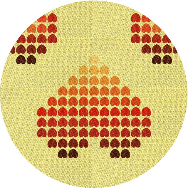 Ahgly Company Tapis d'Intérieur Ronds Transitionnels Orange Lavables à la Machine, 5 Pieds Rond