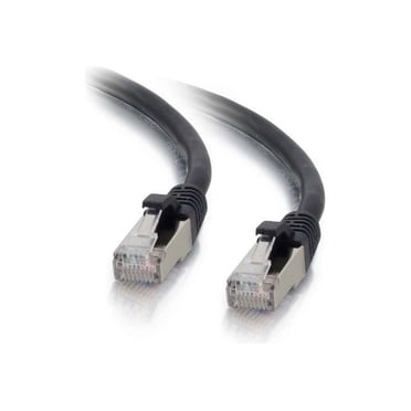 C2G 1ft Cat6 Snagless Shielded (STP) Ethernet Cable - Cat6 Network Patch Cable - Black - Patch cable - RJ-45 (M) to RJ-45 (M) - 1 ft - screened shielded twisted pair (SSTP) - CAT 6 - molded, snagless, stranded - black