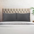 thumbnail image 3 of PiccoCasa Pillowcase Set of 2, Soft Cotton with Envelope Dark Gray Standard, 3 of 7