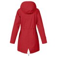 thumbnail image 3 of Kcodviy Imperméable Uni à Capuche Manteau d'Extérieur pour Temps Pluvieux Imperméable Coupe-Vent Veste pour Femmes Veste Simulée Vestes Manteau pour Femmes, 3 of 3