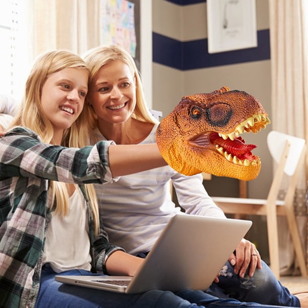 Omquot Marionnette à Main de Dinosaure Précise, Jouet Réaliste et Doux avec Tête de Tyrannosaure d'halloween pour Enfants, Cultive la capacité Interactive pour Les Parents et Les Enfants, Caoutchouc
