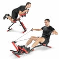 thumbnail image 1 of Gymax Machine d'Aviron Pliable 4 en 1 AB Crunch Machine d'Entraînement avec Panneau de Commande Gym à Domicile, 1 of 10