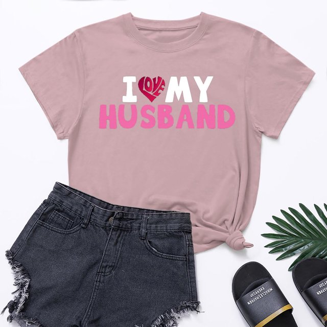 Meichang T-Shirts de la Saint-Valentin pour Femmes, Hauts Mignons avec Motif Cœur, Manches Courtes, Col Rond, Coupe Ample
