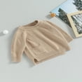 thumbnail image 3 of Pull Tricoté pour Bébé Manches Longues avec Poche Automne Tricoté pour Filles Garçons, 3 of 7