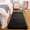 thumbnail image 4 of Plush Velvet Fleece Bath Mat - Ultra Soft & Water Absorbent, Non-Slip Backing, Machine Washable, Modern Solid Color Bathroom Rug, Black, JKODE, 4 of 9