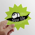 thumbnail image 1 of Black Animal Snail Outline Natural Sun Vinyl Sticker Luggage Graffiti Flower Decal, 1 of 3