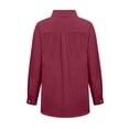 thumbnail image 5 of Chemise à Manches Longues Femme Chemise Unie pour Femmes Blouse Ample à Col en V Tunique Décontractée de Travail à Manches Longues avec Poche Robe à Manches Longues Femme Hauts à Col en V pour Femmes, 5 of 5