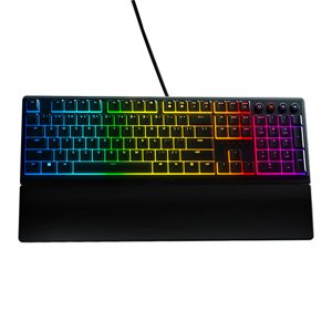Riwcyla V3 104 Clés de jeu Chroma clavier RGB USB Clavier filaire 1000Hz Clavier mécanique avec repose-bracelet amovible , parfait pour une utilisation quotidienne, activités de plein air, voyage & occasions occasionnelles