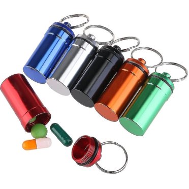 6 Pcs Boîte à Pilules Étanche Porte-Pilules Conteneur Porte-Clés