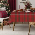 thumbnail image 1 of Plastics Tablecloth, Christmas Plastic Plaid Tablecloth Disposable Checked Tablecloth Table Cover Cottage Decorations Table Cover for Christmas Party Supplies, 1 of 6