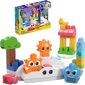 MEGA BLOKS Fisher-Price Toy Blocks Rise & Snooze Night Light (30 Pieces) for Toddler