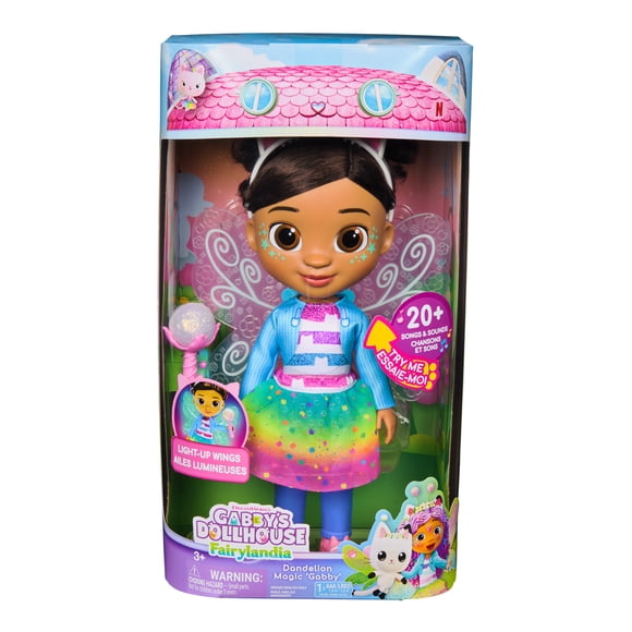 Gabby's Dollhouse Fairylandia Dandelion Magic Gabby Doll with Light-Up Wings, Ages 3+