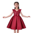 thumbnail image 2 of hoksml Robes d'Été, Robes pour Filles, Robe à Paillettes pour Enfants Jupe à Manches Volantées Robe Fille Festival Fête Robe Princesse Liquidation, 2 of 9