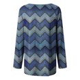 thumbnail image 5 of IROINID Tops Long Sleeve pour Femmes Épargne Tops Lounge Socket Geometry Imprimés, Bleu, 5 of 5