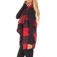 thumbnail image 2 of Cardigan Sans Manches, Veste Sans Manches Motif Imprimé Doux pour Femmes pour Intérieur Rouge, à Carreaux, 2 of 6