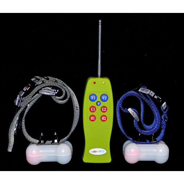 Groovypets 2-Dog Remote Dog Training Collar Systems:Rechargeable Dog Shock Collar No Bark Trainer Obedience Training for Small,Medium,Large Dogs