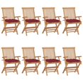 thumbnail image 1 of vidaXL Chaises de Jardin avec Coussins Rouge Vin 8 Pcs Bois de Teck Massif, 1 of 12