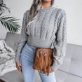 thumbnail image 4 of EGNMCR Chandails pour Femmes Mode Décontractée Manches Longues Creux Base Tricoté Chandail, Cadeaux pour Femmes, 4 of 4