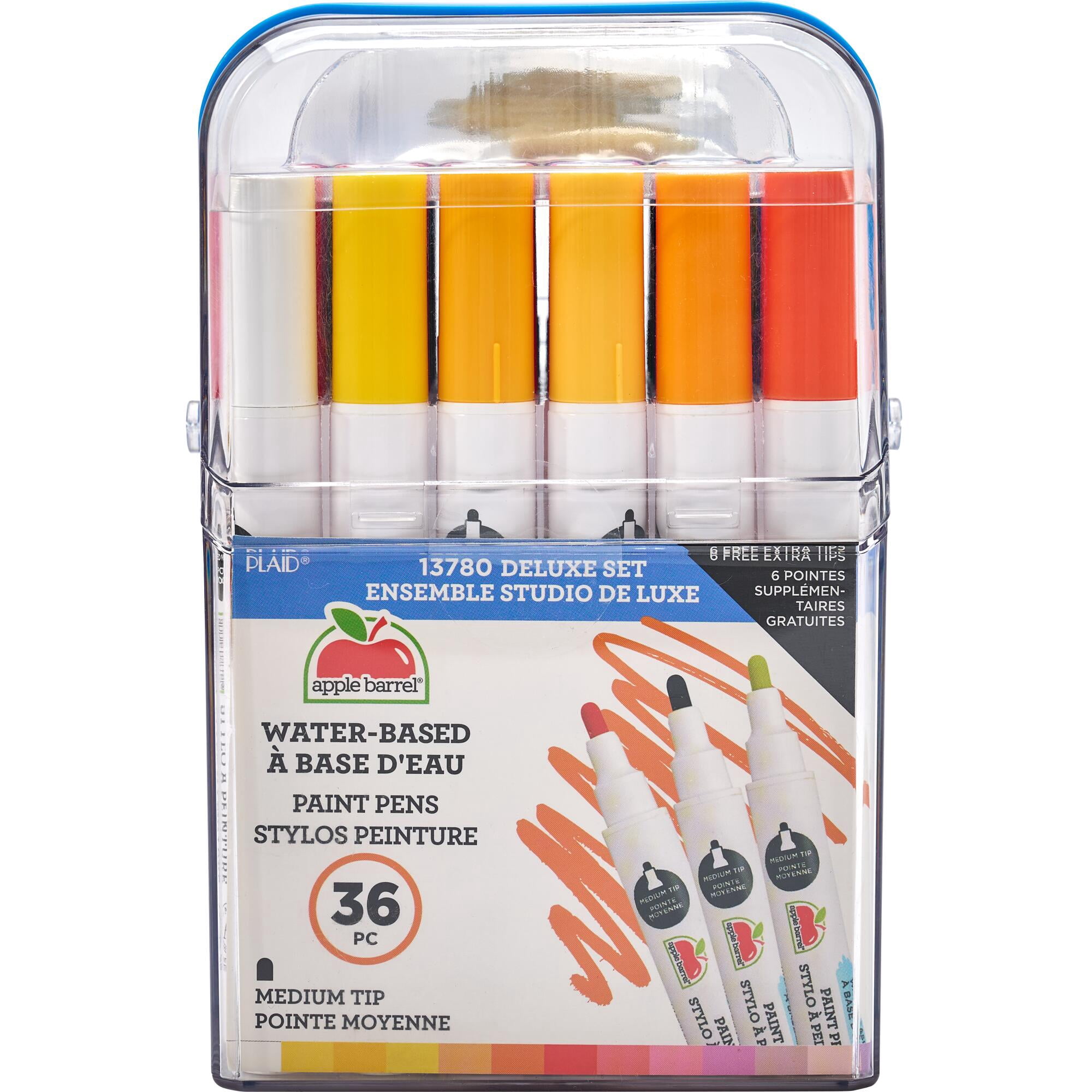 Apple Barrel Multi-Surface Medium Tip Paint Pens Value Set, 36 Piece