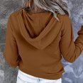 thumbnail image 4 of Timegard Hoodies for Women Button Long Sleeve Sweatshirts Pullover Fall Winter Loose Top with Pocket, 4 of 6
