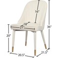 thumbnail image 5 of Meridian Furniture Belle Dining Chair, Cream Velvet (Set of 2), 5 of 5