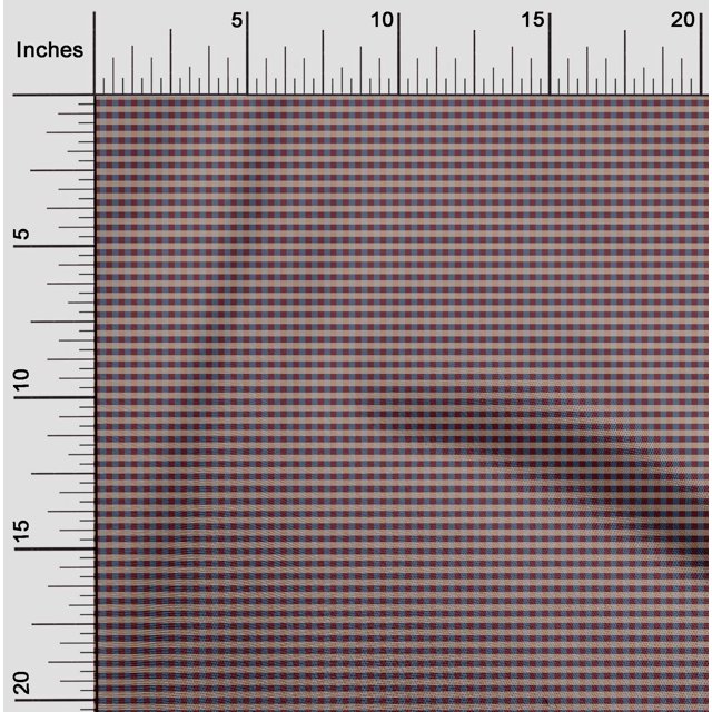 oneOone Polyester Lycra Fabric Gingham Check Print Fabric By The Yard 56 Inch Wide