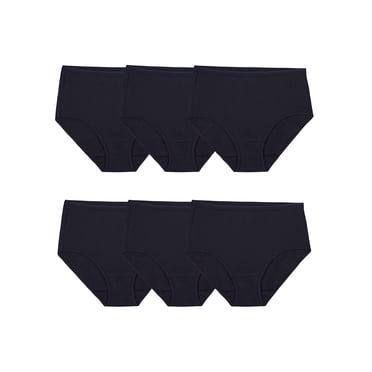 WOMENS COTTON BRIEF UNDERWEAR, 6 PACK, 10, ASSORTED