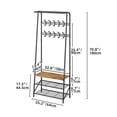 thumbnail image 1 of Kojooin Wooden Coat Rack with Shoe Bench, Sturdy Shoe Rack Organizer for Hallway, Mudroom, Bedroom, 1 of 8