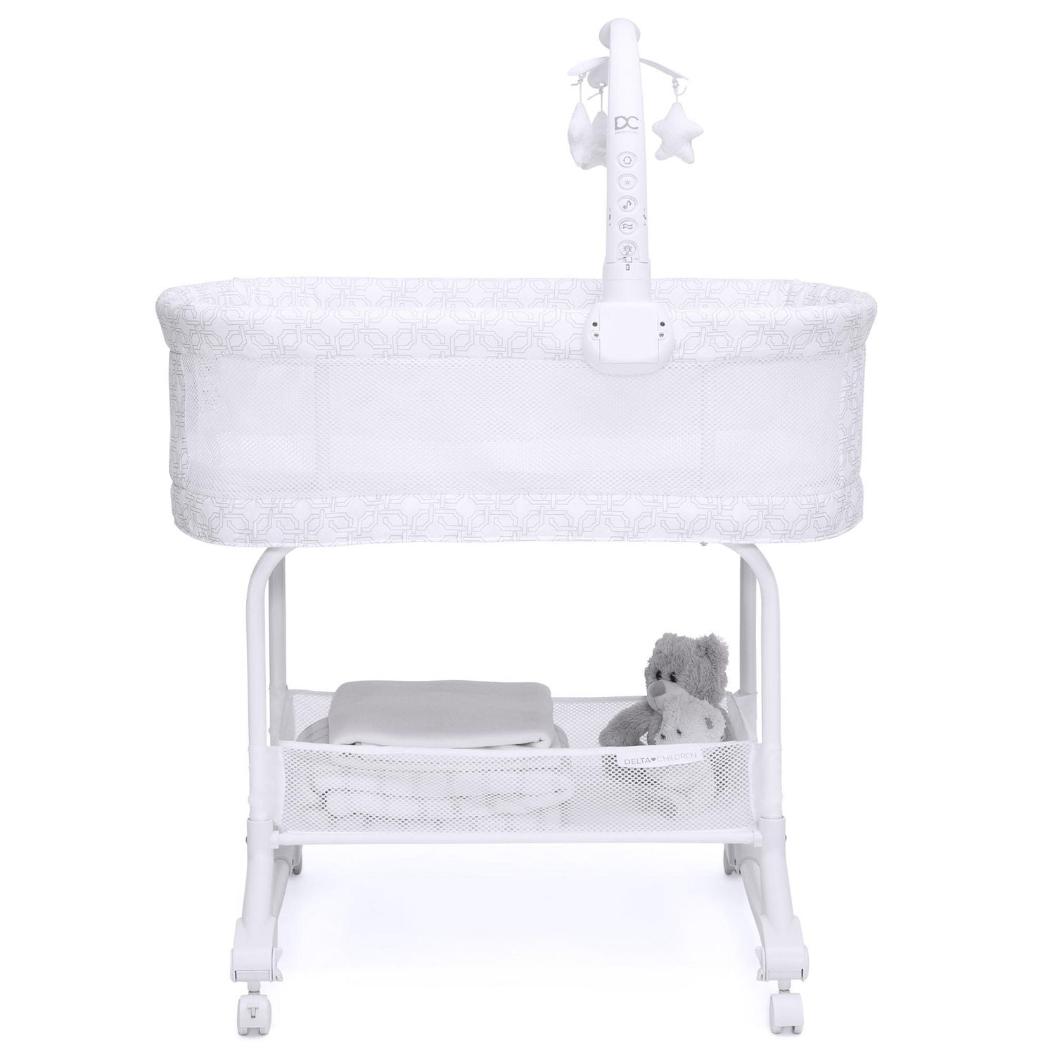 Delta Children Berceau à Bascule SleepCool  avec maille respirante, Fresco