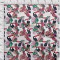 thumbnail image 4 of oneOone Rayon White Fabric Floral Flower With Birds Craft Projects Decor Fabric Printed By The Yard 56 Inch Wide, 4 of 5
